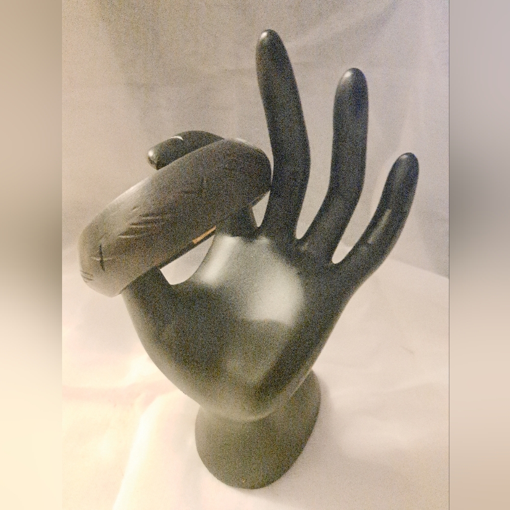 Black Bangle Bracelet  Real Ebony Wood.